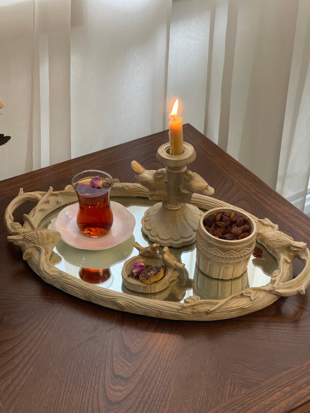 سینی پذیرایی کف آینه شیک