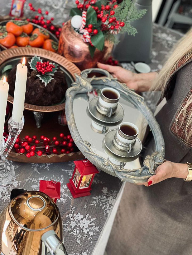 سینی پذیرایی کف آینه شیک